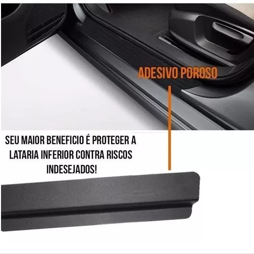 Imagem 2 de 3 de Kit 8 Peças Adesivo Soleira Porta Hb20 2013 Á 2019 - Preto
