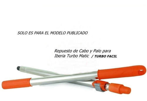 Imagen 2 de 3 de Repuesto Palo Y Cabo Para Mopa Turbo Facil Y Turbo Matic