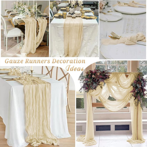 Mantel De Gasa Para Mesa, Cena, Boda, 90 X 400 Cm