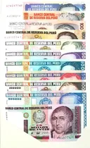 Comprar 11 Billetes Intis Originales De 1985 - 1990 - Unc (nuevos)
