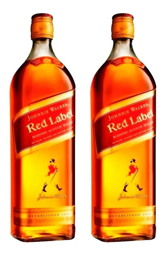 Whisky Johnnie Walker Red Label 1 Litro X 2 Unidades