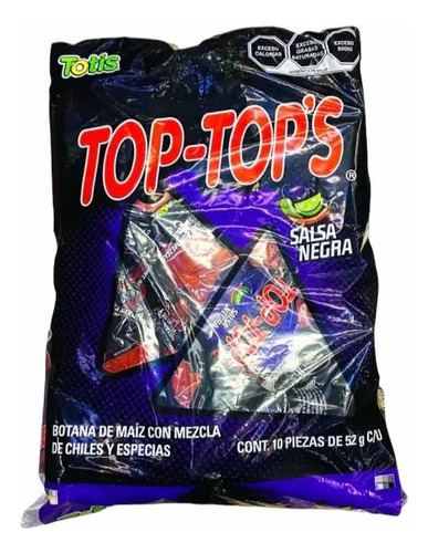 Top-tops Totopos Totis Salsa Negra  10 Pz 52 G C/u