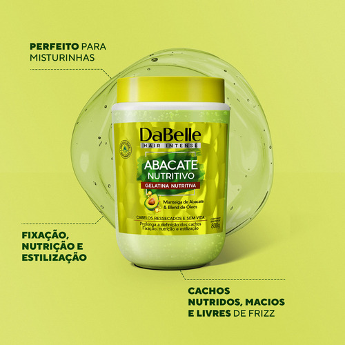 Dabelle Gelatina Nutritiva 800g - Abacate Nutritivo