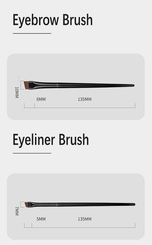 2 Pcs Brocha Para Delineador De Ojos En Ángulo Fino