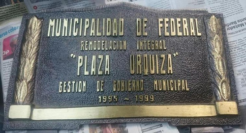 Placa Recordatoria Cementerio 20x12 Fundicion Bronce Columna