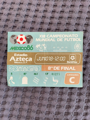 Boleto Mundial México 86 8vos De Final