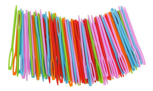 5x100pcs Agujas De Coser De Plástico Para Niños Lana Tejer