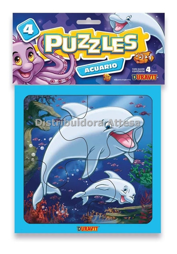 Puzzle 4 Acuario Mar Duravit 4 Puzzles De 4 Piezas 16x16 Cm 