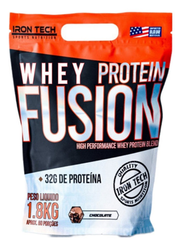 Whey Protein Fusion 3w Isolado Concentrado Hidrolisado 1,8kg Sabor Chocolate