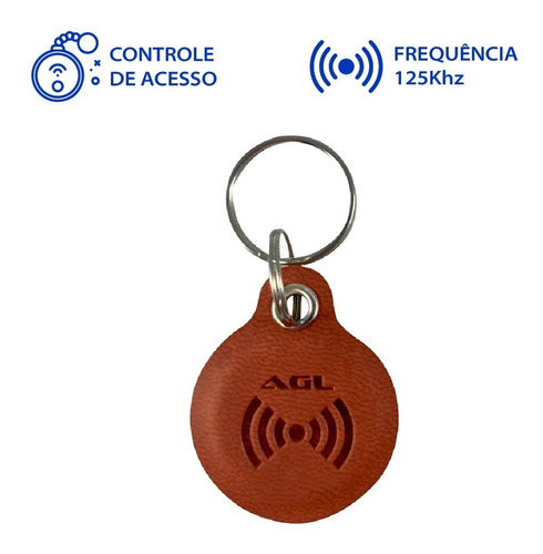 Chaveiro Agl Tag Mini Em Couro 125khz