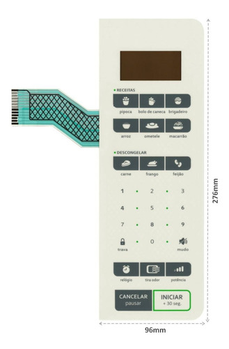 Imagem 2 de 3 de Teclado De Membrana Microondas Consul Cms45ab Cms 45ab Creme