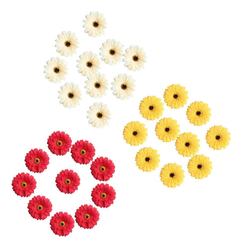 30 Peças De Cabeças De Flores Artificiais De Gerbera, Margar
