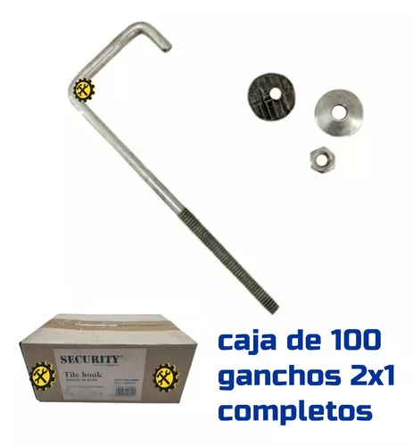 Gancho Para Techo 3 X 1 1/2 ( 150 Mm X 40 Mm ) Ref-3x11/2cov ( Caja 100  Und) Marca Pretor