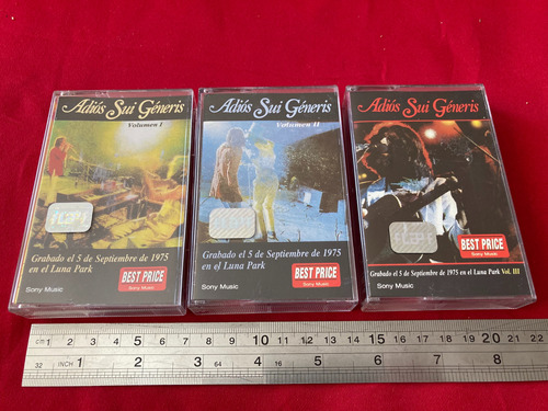 Adios Sui Géneris 3 Cassettes Casetes Charly Garcia