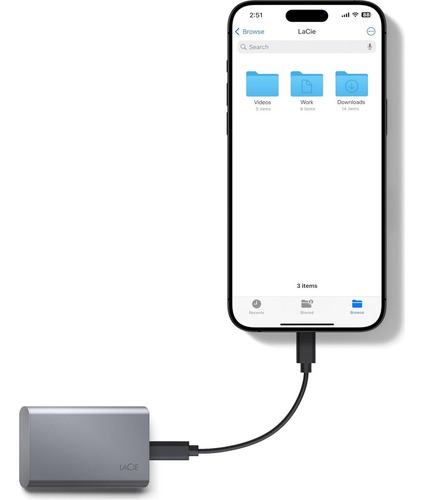 Lacie Mobile Ssd Secure 2tb Usb-c 1050mb/s Gris Espacial