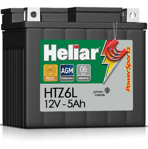 Imagem 1 de 5 de Heliar Bateria Htz6 5ah Fazer 150 Cg Titan Xre300 Bros