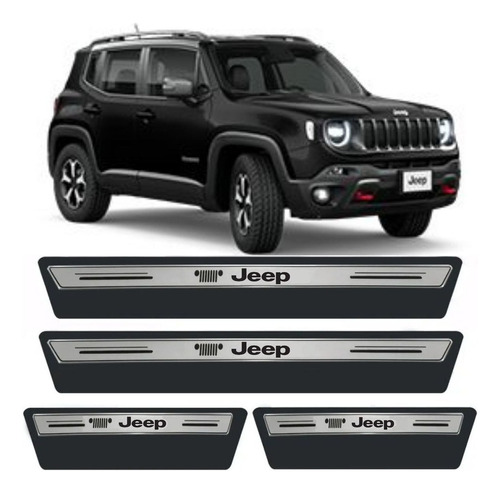 Soleira Proteção Porta Resinada Jeep Renegade T270  - Prata