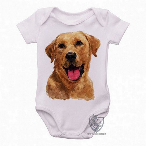 Body Roupa Nenê Bebê Cachorro Cão Dog Labrador Caramelo R