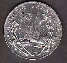 Moneda Republica De Francia 1967 50f Polinecia