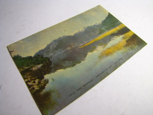 Postal Temuco Lago Esmeralda. Mora 1953