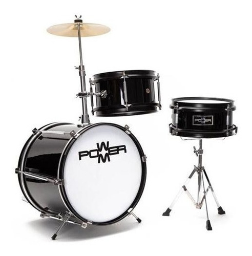 Bateria Infantil Power M 3 Cuerpos Madera Platillo Soporte