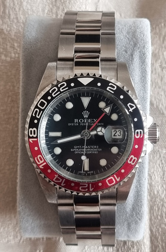 Rolex Gmt Master 2 Coke. 40mm. Automático. Leer. Plateado Negro Y Rojo Negro (Usado)