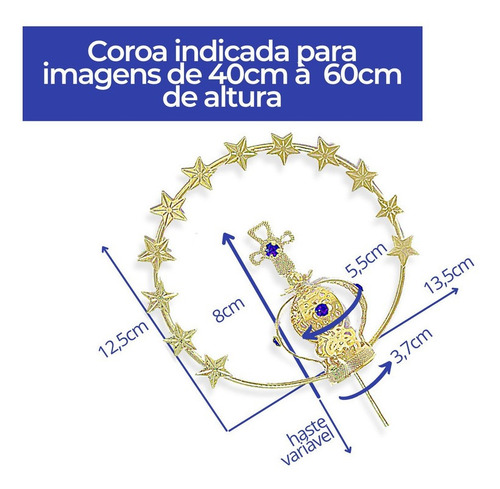 Pingente Divinário Folheados a ouro com pedras sintéticas y desenho do religioso com 55mm de diâmetro - 172.7mm de comprimento x 125mm de altura - dourado polido