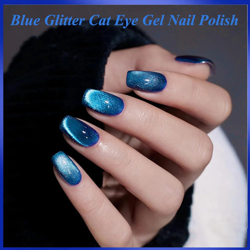 Esmalte De Uñas En Gel Azul Ojo De Gato, Esmalte De Uñas Mag