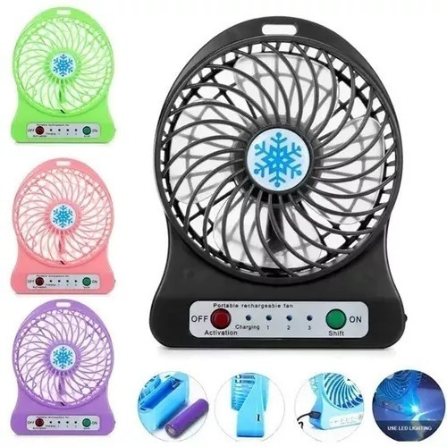 Ventilador +potente Usb Mini Velocidades Recargable Linterna