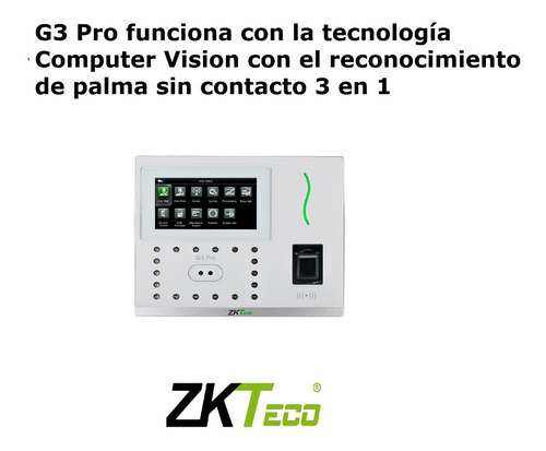 Imagen 5 de 9 de Terminal De Tiempo Y Asistencia Reconocimiento Palma Zkteco