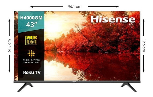 Pantalla Hisense De 43 Con Roku Tv Full Hd H4000gm