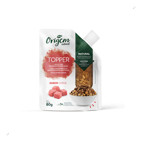 Petisco Origem Natural Topper Carne Desidratada 80 G