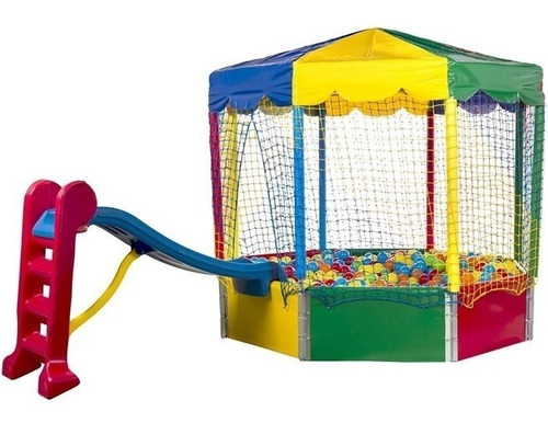Piscina Picadeiro + 3000 Bolinhas + 3x3m + Escorregador Méd