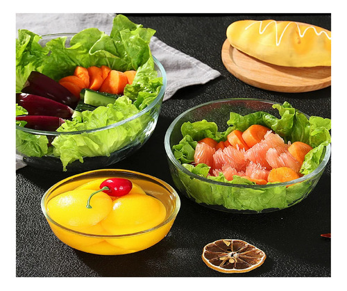 Pack 2 Bowl Ensaladera Tazon Cuenco Vidrio Apilable Cocina