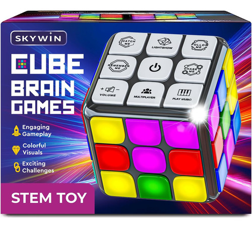 Skywin Puzzle Cube Game - Flashing Cube Handheld Games Elect