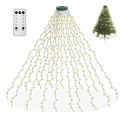 Aneeway Luz Arbol Navidad 400 Led 8 Modo Funcion Memoria 6.6