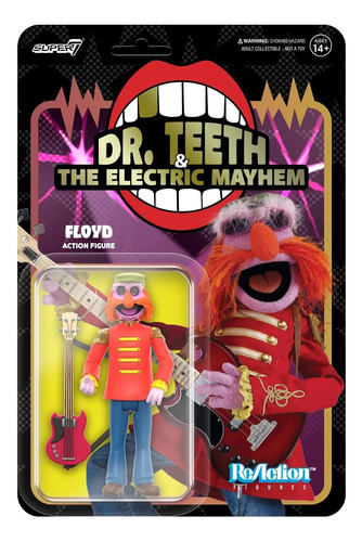 Super7 The Muppets Electric Mayhem Band Floyd Reaction Figu.