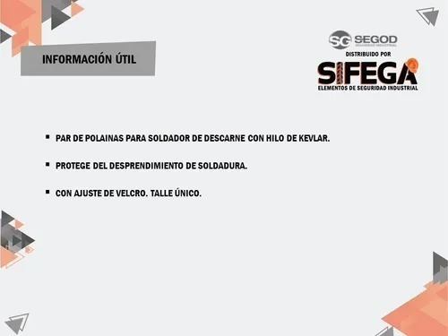 Imagen 3 de 4 de Polainas Para Soldador Descarne
