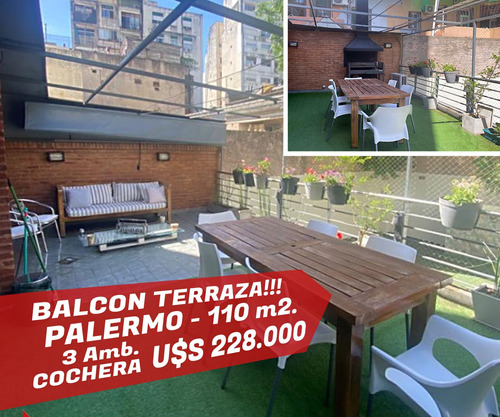 3 Amb. Balcon Terraza (41 M2) + Cochera Cub.