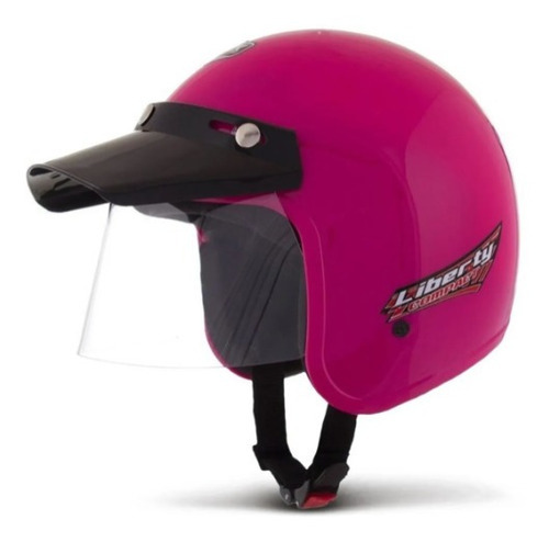 Capacete Aberto Liberty Compact Pala Piruzinho Rosa Desenho Solid Tamanho do capacete 56