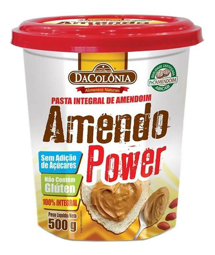 Kit 05 Pasta Integral De Amendoim Amendopower Dacolonia 500g