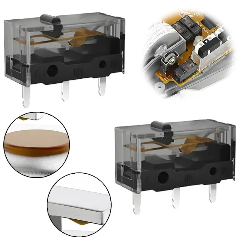Eonspark Micro Interruptor para Mouse Negro, Switch para Ratón Gaming, 60M/80M Ciclos de Vida, 3 Pines, Botón Izquierdo/Derecho, Compatible con GM4.0/GM8.0, 2 Piezas