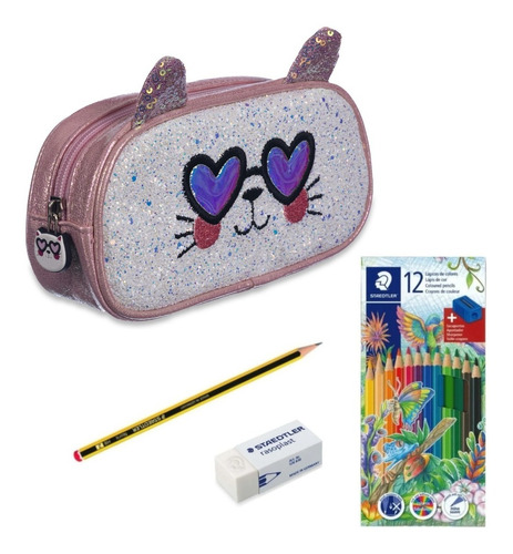 Kit Cartuchera Fancy 3d Sunglass Kitten Talbot Lap Staedtler