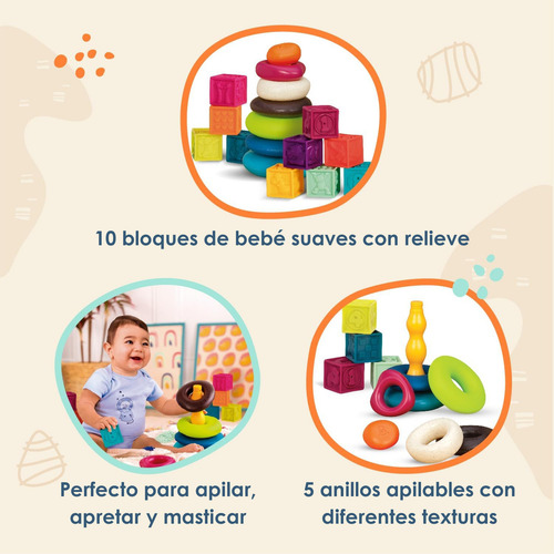 B. Juguetes De Battat Soft Blocks & Stacking Rings