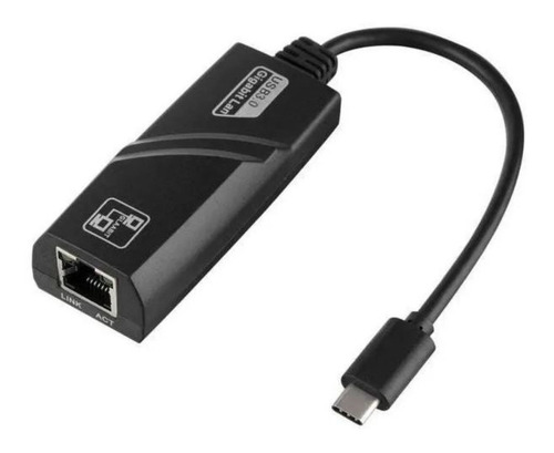 Imagem 1 de 1 de Adaptador Tipo-c P Gigabit Ethernet 1000mpbs Usb 3.1 Rj 45