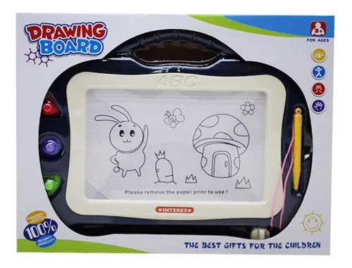 comprar Pizarra Mágica Imantada 29 X 22 Cm Con Accesorios Color Negro