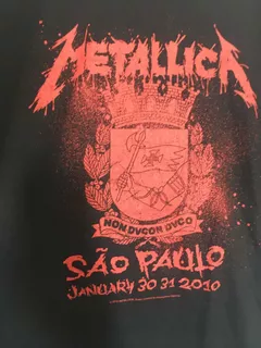 Metallica Oficial Tour Merchandising 2010 São Paulo