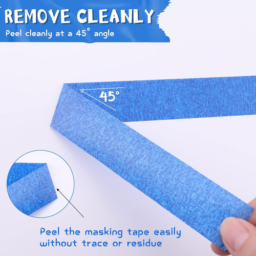 Cinta De Pintor Azul, 1 Pulgada X 60 Yardas X 3 Rollos,...