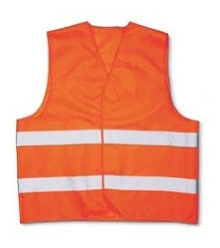 Chaleco Vial Pvc Naranja Con Bandas Reflectivas