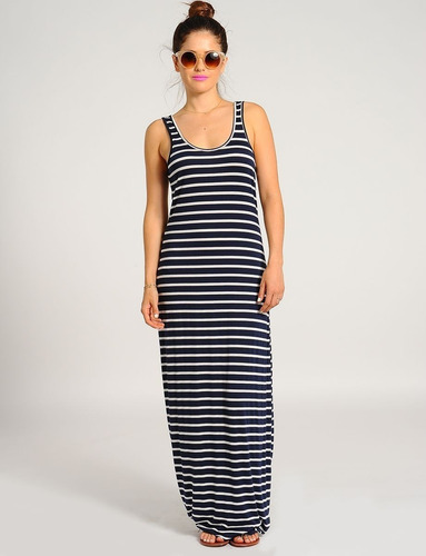 Vestidos Largos Casuales Para Damas De Rayas